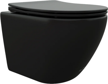 Cerutti Spa Унитаз подвесной CeruttiSpa Ticino 8918 безободковый, с микролифтом, черная матовая, черный, 36.5x48.5 см