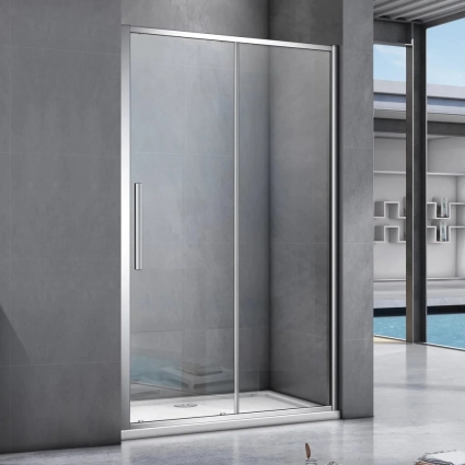Душевая дверь в нишу Good Door Idea WTW-130-C-CH 130 см, профиль хром, раздвижная, стекло прозрачное