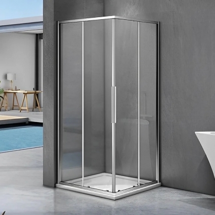 Душевой уголок Good Door Idea CR-80-C-CH 80x80, профиль хром, квадратный, двери раздвижные