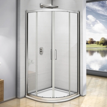 Душевой уголок Good Door Neo R-90-С-CH 90x90 см четверть круга, двери раздвижные