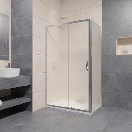 Душевой уголок RGW Passage PA-016+80 см 130x80x195 профиль хром, стекло матовое, двери раздвижные, с покрытием анти-капля