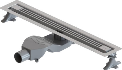 Душевой лоток Boheme B&T Infinity 60 см, хром, в пол около стены, выпуск боковой