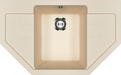 Мойка кухонная Ulgran U-609 -328 бежевая матовая, многоугольная, 79x49 см