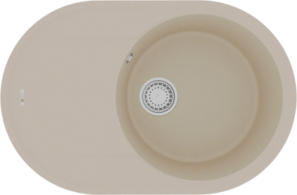 Мойка кухонная Lemark Lacha 760 9910056 бежевая матовая, овальная, 76x50 см
