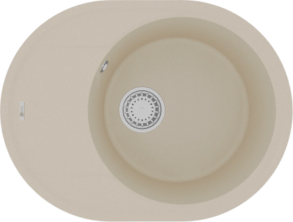 Мойка кухонная Lemark Lacha 620 9910050 бежевая матовая, овальная, 62x47 см