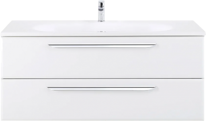 Тумба для комплекта Cezares Eco 120, bianco lucido, 2 ящика, подвесная, глянцевая