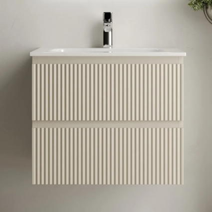 Тумба с раковиной Sancos Snob R 60 см, beige soft, подвесная, матовая