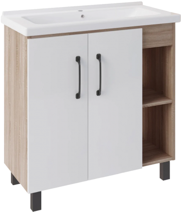 Тумба для комплекта ASB-Mebel Адель 80 белая, дуб сонома, подвесная, матовая