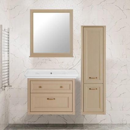 Мебель для ванной ASB-Woodline Толедо 85 капучино подвесная, матовая