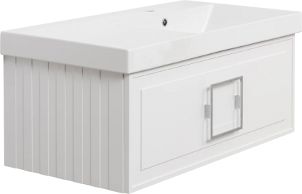 Тумба для комплекта La Fenice Cubo 90 белая подвесная, матовая