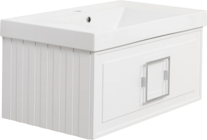 Тумба для комплекта La Fenice Cubo 80 белая подвесная, матовая