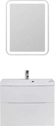 Мебель для ванной BelBagno Marino H80 bianco lucido подвесная, глянцевая