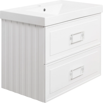 Тумба для комплекта La Fenice Cubo Twin 80 белая подвесная, матовая