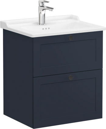 Тумба с раковиной VitrA Root Classic 60 темно-синий, подвесная, матовая