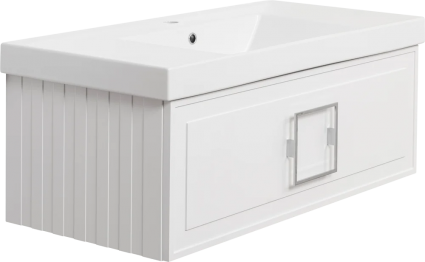 Тумба для комплекта La Fenice Cubo 100 белая подвесная, матовая