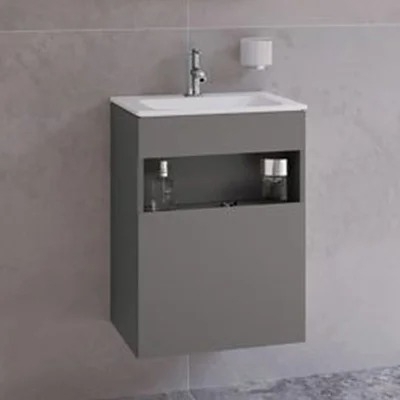 Тумба с раковиной Keuco Stageline 32822 46 см, R, инокс матовый, подвесная