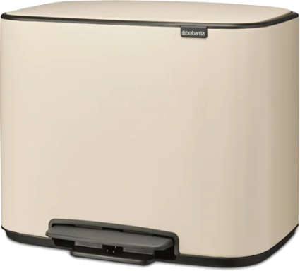 Мусорное ведро Brabantia Pedal Bin Bo 202247 11+23 л, бежевое, напольное