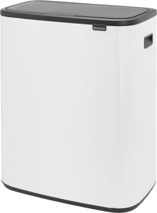 Мусорное ведро Brabantia Touch Bin Bo 221408 30+30 л, белое, напольное
