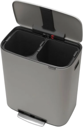 Мусорное ведро Brabantia Pedal Bin Bo 211485 30+30 л, серое, напольное