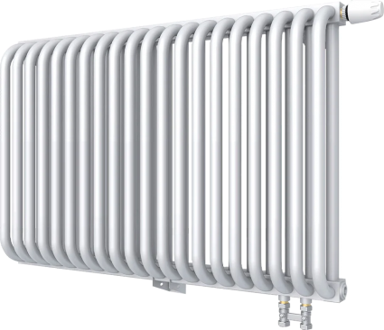 Радиатор стальной KZTO PC 2-500-20 1/2 20 секций, нижнее правое подключение, на площадь 13.6 кв.м., белый, 82.2x10x20 см