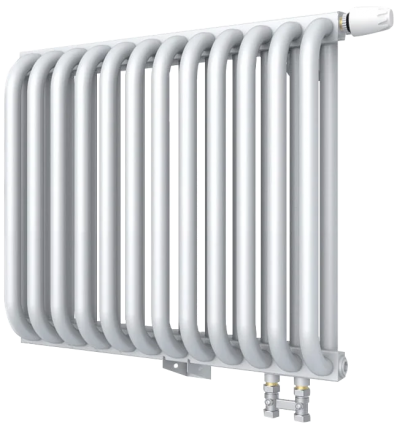 Радиатор стальной KZTO PC 2-500-12 1/2 12 секций, нижнее правое подключение, на площадь 8.16 кв.м., белый, 49.4x10x12 см