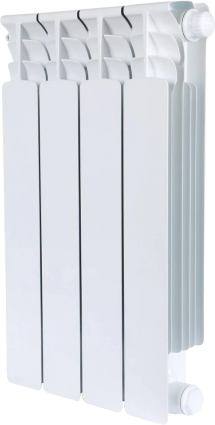 Радиатор биметаллический Stout Space SRB-0320-050004 4 секции, нижнее правое подключение, на площадь 7 кв.м., белый, 32x9x4 см