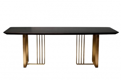 Стол Garda Decor обеденный Irelia черно-золотого цвета стиль классический