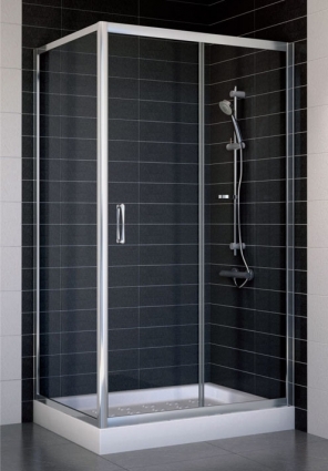 Душевой уголок Vegas Glass ZP+ZPV 100*70 08 01 стекло прозрачное, 100x70, прямоугольный, двери раздвижные