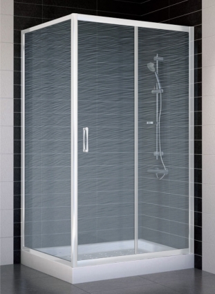 Душевой уголок Vegas Glass ZP+ZPV 100*90 01 02 стекло шиншилла, 100x90, прямоугольный, двери раздвижные