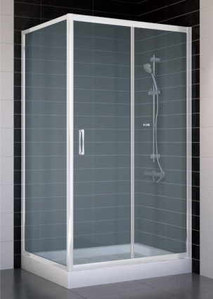 Душевой уголок Vegas Glass ZP+ZPV 100*80 01 10 стекло сатин, 100x80, прямоугольный, двери раздвижные
