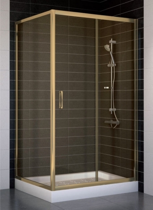 Душевой уголок Vegas Glass ZP+ZPV 100*90 05 05 стекло бронза, 100x90, прямоугольный, двери раздвижные