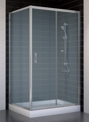 Душевой уголок Vegas Glass ZP+ZPV 100*90 07 10 стекло сатин, 100x90, прямоугольный, двери раздвижные