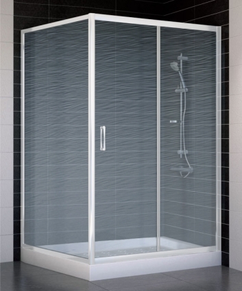 Душевой уголок Vegas Glass ZP+ZPV 120*100 01 02 стекло шиншилла, 120x100, прямоугольный, двери раздвижные