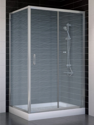 Душевой уголок Vegas Glass ZP+ZPV 110*80 07 02 стекло шиншилла, 110x80, прямоугольный, двери раздвижные