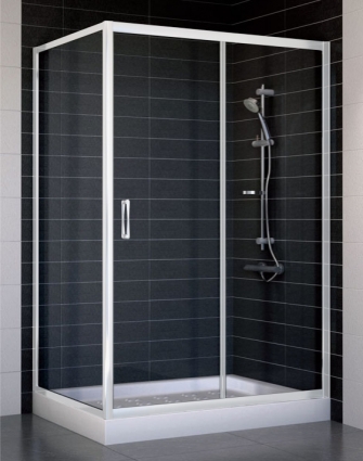 Душевой уголок Vegas Glass ZP+ZPV 120*80 01 01 стекло прозрачное, 120x80, прямоугольный, двери раздвижные