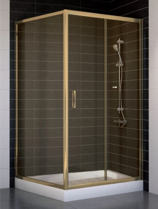Душевой уголок Vegas Glass ZP+ZPV 100*100 05 05 стекло бронза, 100x100, квадратный, двери раздвижные