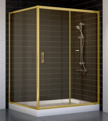 Душевой уголок Vegas Glass ZP+ZPV 140*100 09 05 стекло бронза, 140x100, прямоугольный, двери раздвижные