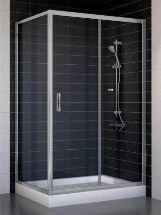 Душевой уголок Vegas Glass ZP+ZPV 110*80 07 01 стекло прозрачное, 110x80, прямоугольный, двери раздвижные