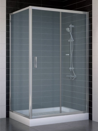Душевой уголок Vegas Glass ZP+ZPV 110*80 07 10 стекло сатин, 110x80, прямоугольный, двери раздвижные