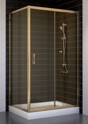 Душевой уголок Vegas Glass ZP+ZPV 100*80 05 05 стекло бронза, 100x80, прямоугольный, двери раздвижные