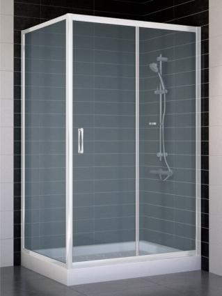 Душевой уголок Vegas Glass ZP+ZPV 110*80 01 10 стекло сатин, 110x80, прямоугольный, двери раздвижные
