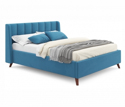 Кровать LASKA Family Betsi 160х200 с подъемным механизмом и матрасом  светло-синего цвета, с ящиком для хранения