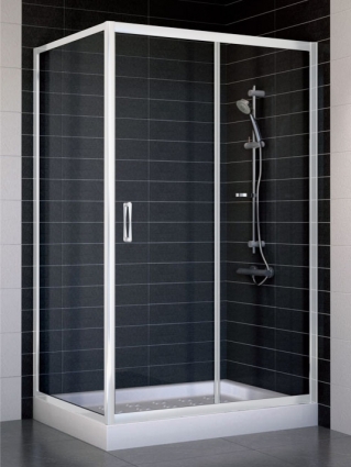 Душевой уголок Vegas Glass ZP+ZPV 110*80 01 01 стекло прозрачное, 110x80, прямоугольный, двери раздвижные