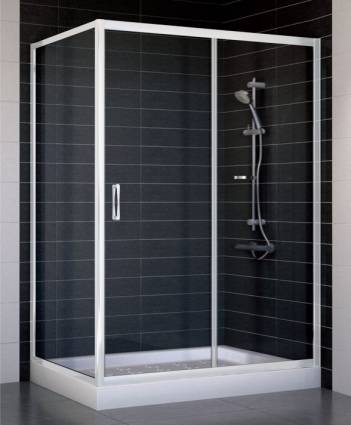 Душевой уголок Vegas Glass ZP+ZPV 130*80 01 01 стекло прозрачное, 130x80, прямоугольный, двери раздвижные