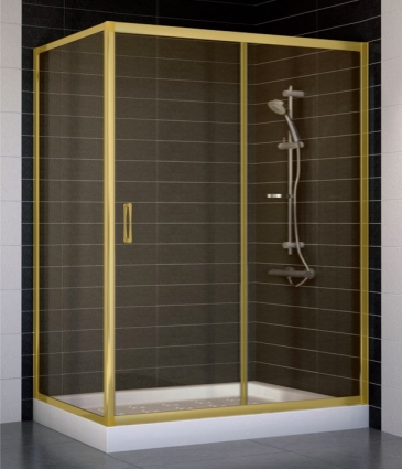 Душевой уголок Vegas Glass ZP+ZPV 140*80 09 05 стекло бронза, 140x80, прямоугольный, двери раздвижные