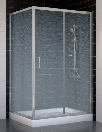 Душевой уголок Vegas Glass ZP+ZPV 110*90 07 02 стекло шиншилла, 110x90, прямоугольный, двери раздвижные