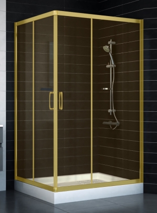Душевой уголок Vegas Glass ZA-F 0110*100 09 05 стекло бронза, 100x110, прямоугольный, двери раздвижные