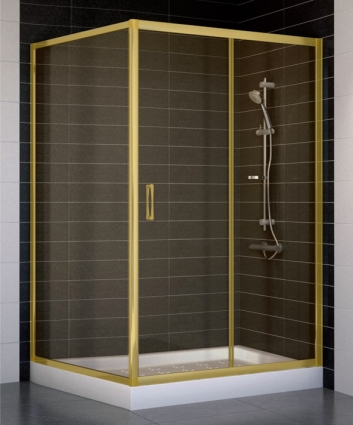 Душевой уголок Vegas Glass ZP+ZPV 120*100 09 05 стекло бронза, 120x100, прямоугольный, двери раздвижные