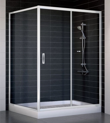 Душевой уголок Vegas Glass ZP+ZPV 140*100 01 01 стекло прозрачное, 140x100, прямоугольный, двери раздвижные