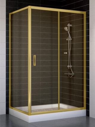 Душевой уголок Vegas Glass ZP+ZPV 110*80 09 05 стекло бронза, 110x80, прямоугольный, двери раздвижные